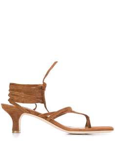 Paris Texas wrap tie low sandals