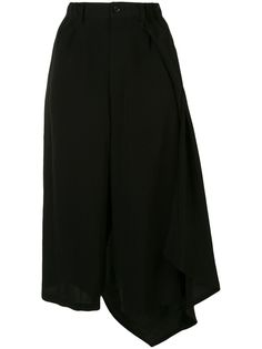 Yohji Yamamoto юбка миди с завышенной талией и драпировкой
