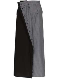 Mm6 Maison Margiela contrast panel midi skirt