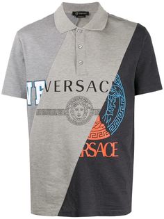 Versace рубашка-поло со вставками
