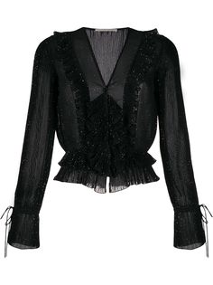 Marco De Vincenzo полупрозрачная блузка с блестками