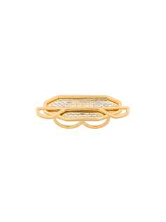 Versace кольцо на два пальца с логотипом