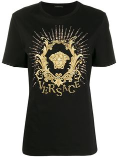 Versace футболка с вышитым декором Medusa