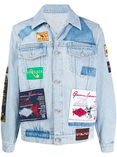 Versace джинсовая куртка с нашивками Rodeo