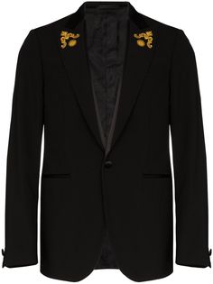 Versace однобортный пиджак с вышивкой Baroque