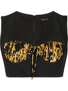 Versace укороченный топ с принтом Barocco
