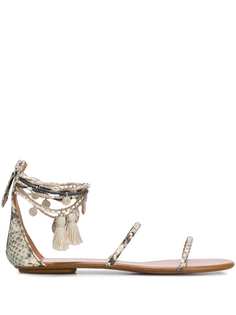 Aquazzura сандалии с анималистичным принтом