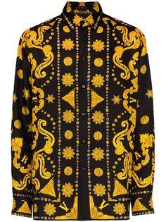 Versace рубашка с принтом Barocco Western
