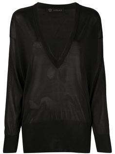 Versace джемпер оверсайз с V-образным вырезом