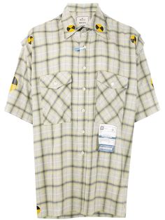 Maison Mihara Yasuhiro клетчатая рубашка с короткими рукавами