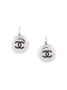 Chanel Pre-Owned серьги-подвески с логотипом CC