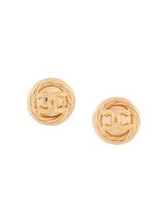 Chanel Pre-Owned серьги 1995-го года с тисненым логотипом с CC