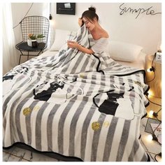 Плед Tango Lindo 150x200 см, белый/черный