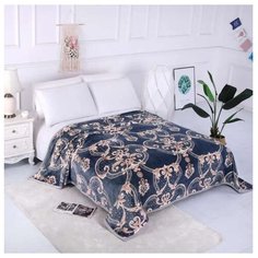 Плед Tango Lindo 200x220 см, синий/золотой