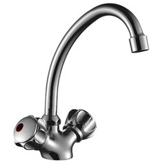 Смеситель для кухни (мойки) DecoRoom DR45028R двухрычажный хром