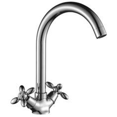 Смеситель для кухни (мойки) DecoRoom DR48028 двухрычажный хром