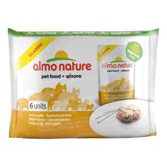 Корм для кошек Almo Nature Classic с курицей, с тунцом 6шт. х 55 г