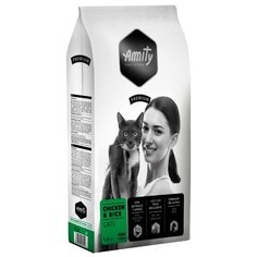 Корм для кошек Amity для здоровья кожи и шерсти, с курицей и с рисом 1.5 кг