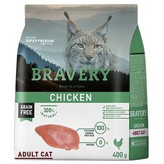 Корм для кошек Bravery беззерновой, с курицей 400 г