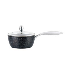 Сотейник Mercury MC-6237 20 см, с крышкой, черный