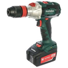Ударная аккумуляторная дрель-шуруповерт Metabo SB 18 LTX BL Q I 4.0Ah x2 Case 120 Н·м зеленый/черный