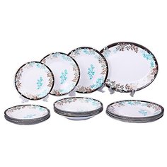 Столовый сервиз Luminarc Essense Foliage 19 предметов N1191 белый/коричневый/голубой