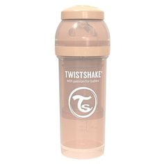 Twistshake Бутылочка антиколиковая 260 мл с рождения, Pastel Beige