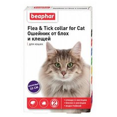 Beaphar ошейник от блох и клещей Flea & Tick для кошек, 35 см, фиолетовый