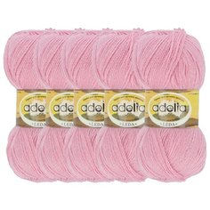 Пряжа Adelia Leda, 99 % акрил, 1 % люрекс, 100 г, 340 м, 5 шт., 202 розовый