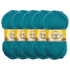 Пряжа Adelia Leda, 99 % акрил, 1 % люрекс, 100 г, 340 м, 5 шт., 207 морская волна