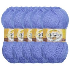 Пряжа Adelia Leda, 99 % акрил, 1 % люрекс, 100 г, 340 м, 5 шт., 206 голубой
