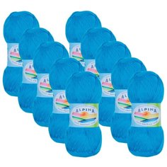 Пряжа Alpina Viven, 100 % бамбук, 50 г, 405 м, 10 шт., №04 яр.голубой