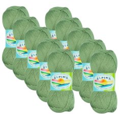 Пряжа Alpina Viven, 100 % бамбук, 50 г, 405 м, 10 шт., №13 оливковый
