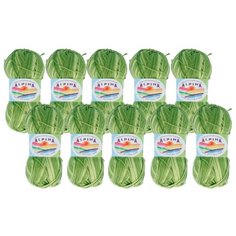 Пряжа Alpina Katrin, 100 % хлопок, 50 г, 140 м, 10 шт., №300 яр.салатовый-св.салатовый