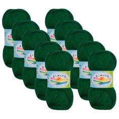 Пряжа Alpina Viven, 100 % бамбук, 50 г, 405 м, 10 шт., №07 зеленый