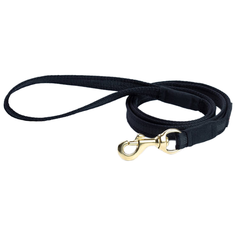 Поводок для собак Gripalle прорезиненный, фурнитура из латуни черный 1.5 м 18 мм