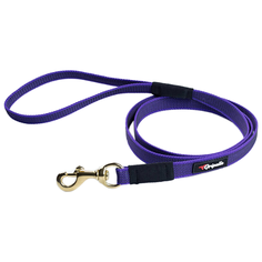 Поводок для собак Gripalle прорезиненный, фурнитура из латуни фиолетовый 1.5 м 20 мм