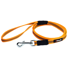 Поводок для собак Gripalle прорезиненный, стальная фурнитура оранжевый 2 м 18 мм