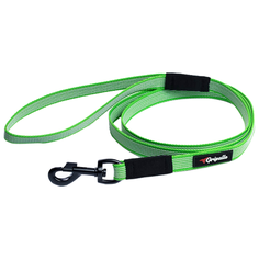 Поводок для собак Gripalle прорезиненный, черная стальная фурнитура зеленый 1.5 м 20 мм