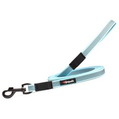 Поводок для собак Gripalle прорезиненный, черная стальная фурнитура голубой 2 м 20 мм