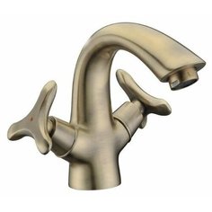 Смеситель для раковины (умывальника) KAISER Trio 57011-1 двухрычажный бронза