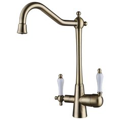 Смеситель для кухни (мойки) KAISER Vincent 31844-3 однорычажный бронза бронза/белый