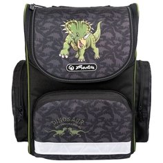 Herlitz Ранец Mini Dino, черный/салатовый