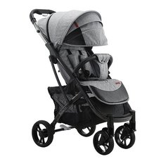 Прогулочная коляска Babalo 2020 (раздвиж. бампер, сумка-чехол, москит., дожд., крючки, подстак., накидка на ножек) серый/черная рама , цвет шасси: черный