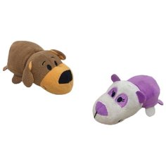 Мягкая игрушка 1 TOY Вывернушка Коричневая собачка-Фиолетовая панда 12 см