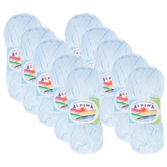 Пряжа Alpina Xenia, 100 % хлопок, 50 г, 240 м, 10 шт., №137 бл.голубой