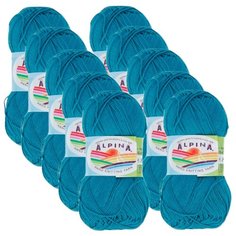 Пряжа Alpina Xenia, 100 % хлопок, 50 г, 240 м, 10 шт., №120 т.бирюзовый