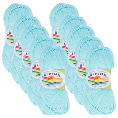 Пряжа Alpina Xenia, 100 % хлопок, 50 г, 240 м, 10 шт., №139 св. бирюза