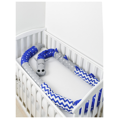 Pillolu бортик в кроватку Дракон 355 см серый/синий