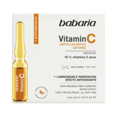 BABARIA Vitamine C Ampoules Skin Radiance and Hydration Antiox Effect Сыворотка для лица с чистым 10% Витамином C в ампулах, 2 мл (5 шт.)